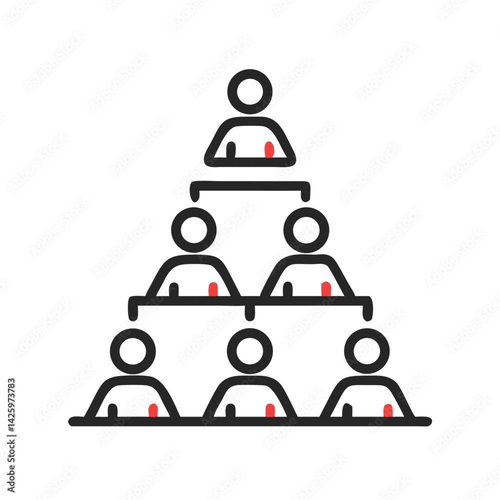 Fototapeta premium Pyramid Structure Icon Representing Organizational Hierarchy