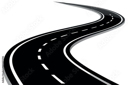 The curved highway extends toward the horizon