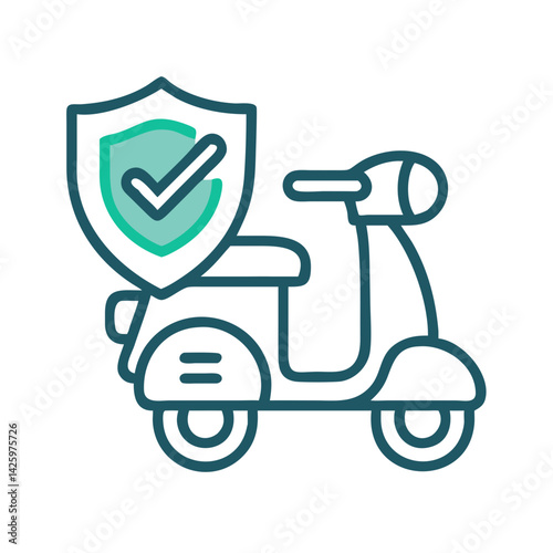 Scooter with Shield Representing Two-Wheeler