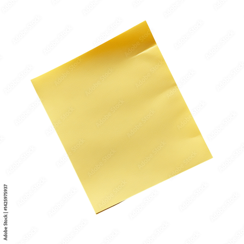 square yellow sticky note curled at one edge on transparent background square yellow sticky note curled at one edge on transparent background