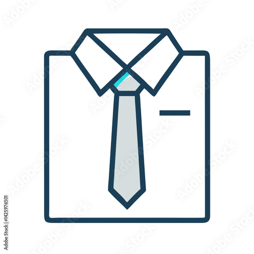 Shirt and Tie Icon Representing Business Attire