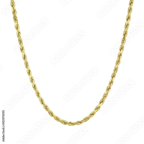 golden necklace isolated on white