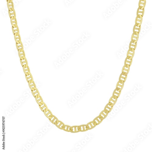 golden necklace isolated on white
