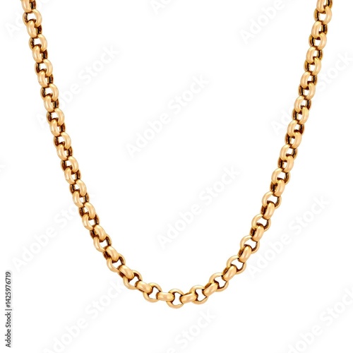golden necklace isolated on white