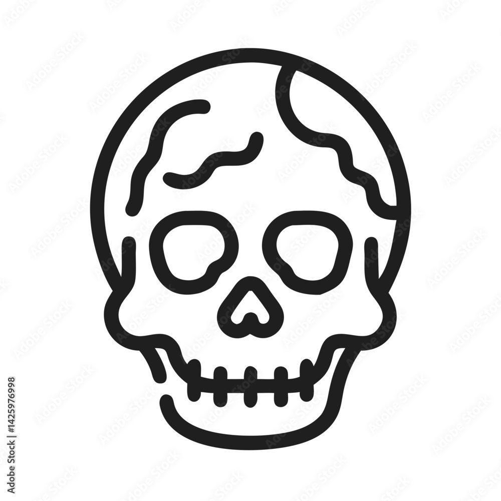 Fototapeta premium Skull Icon Representing Anatomy or Archaeology