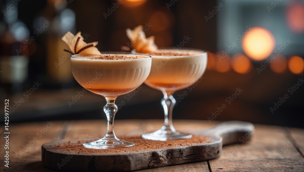 Obraz premium Creamy Alexander Cocktail with Chocolate and Brandy