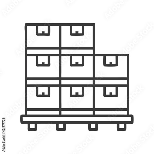 Stacked Pallets Icon Representing Inventory Management and Warehouse Storage
