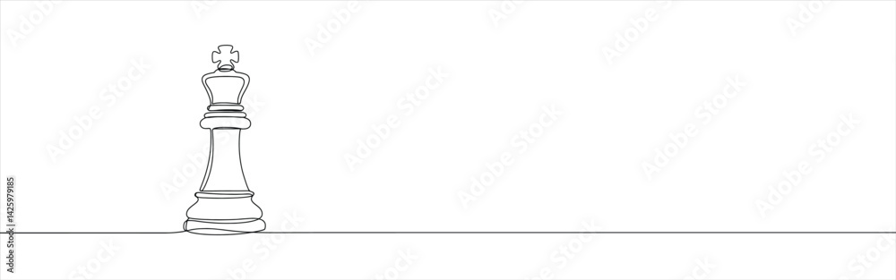Pawn piece continuous one line drawing. Chess strategy symbol in line style. Vector illustration