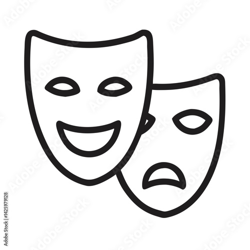 Theater Mask Icon Representing Entertainment and Performing Arts