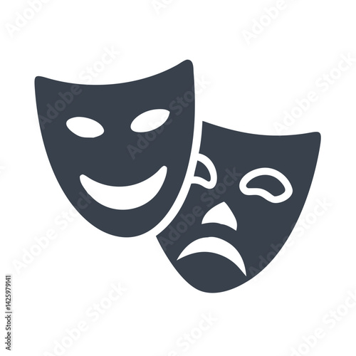 Theater Mask Icon Representing Entertainment and Performing Arts