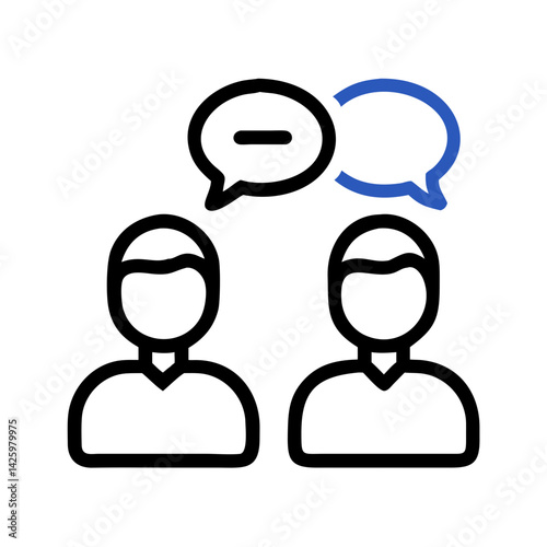Two Users with Chat Icon Representing Collaborative Communication and Team Interaction