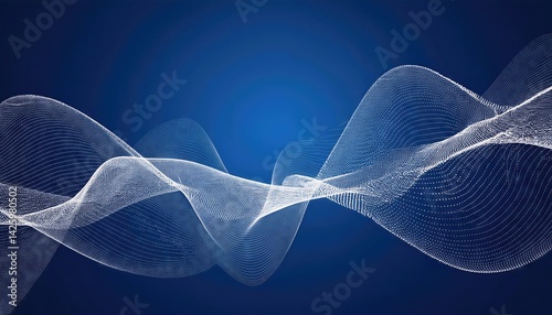 Dynamic Abstraction of Vibrant White Particles Against a Blue Cosmos Futuristic, Contemporary Artwork Radiating Energy and Movement in a Captivating Spectacle