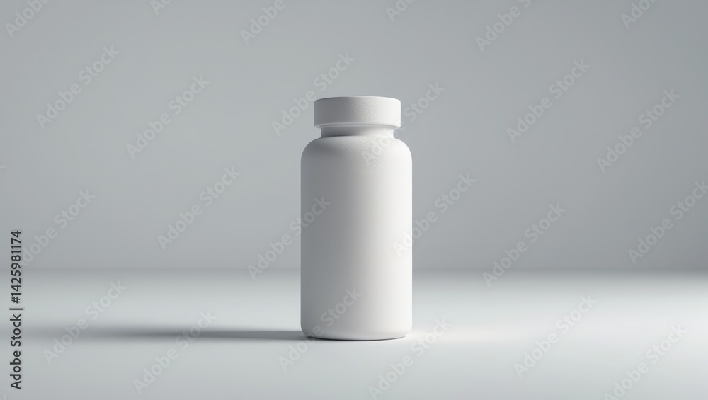 Isolated white background with a bottle of vitamin pills Isolated white background with a bottle of vitamin pills