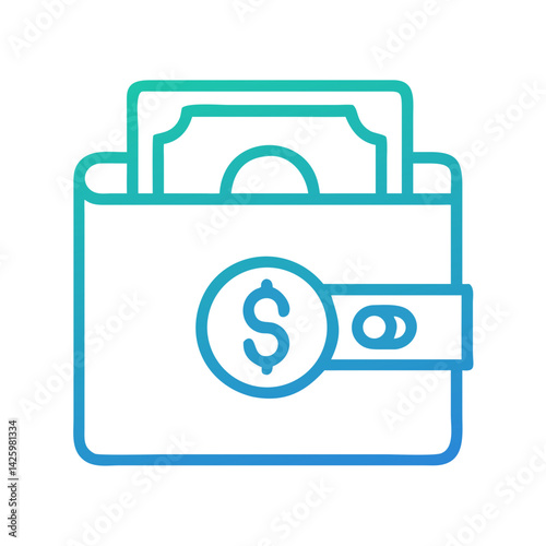 Wallet Icon Representing Personal Finance or Budget Management