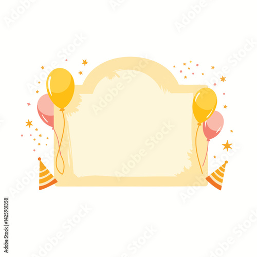 Festive retirement party banner with balloons and confetti, celebration