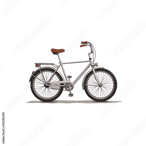 Classic vintage bicycle illustration on white background, minimalist design