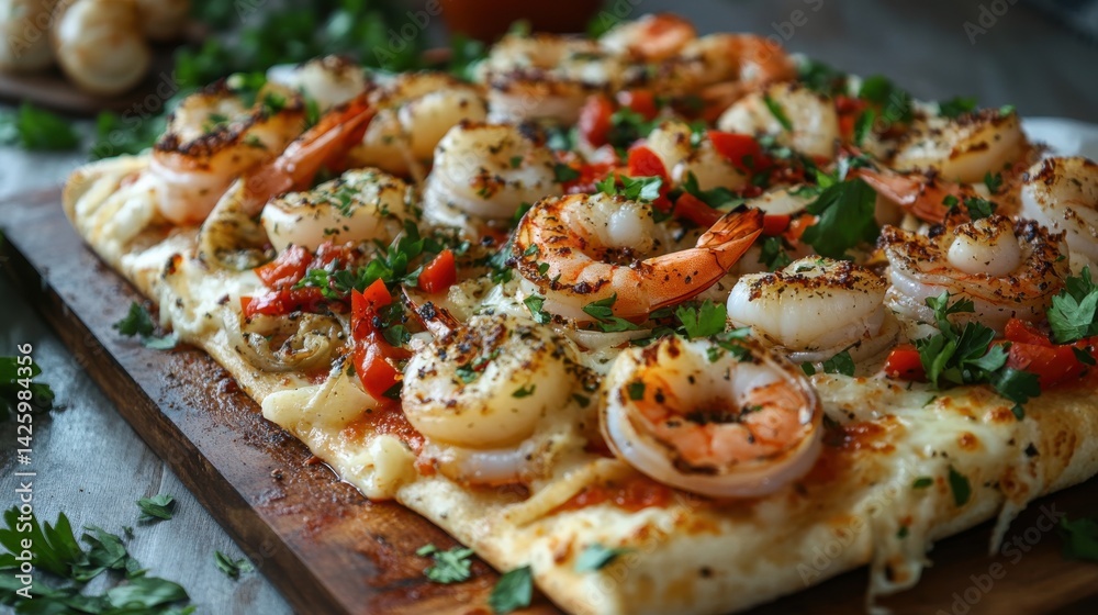 Seafood Pizza with Calamari, Shrimp, and Scallops Seafood Pizza with Calamari, Shrimp, and Scallops