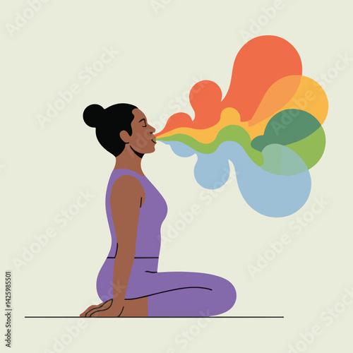 International Yoga Day Solid Color Vector - Yoga Poses, Wellness, Meditation, and Stress Relief for Healthy Lifestyle