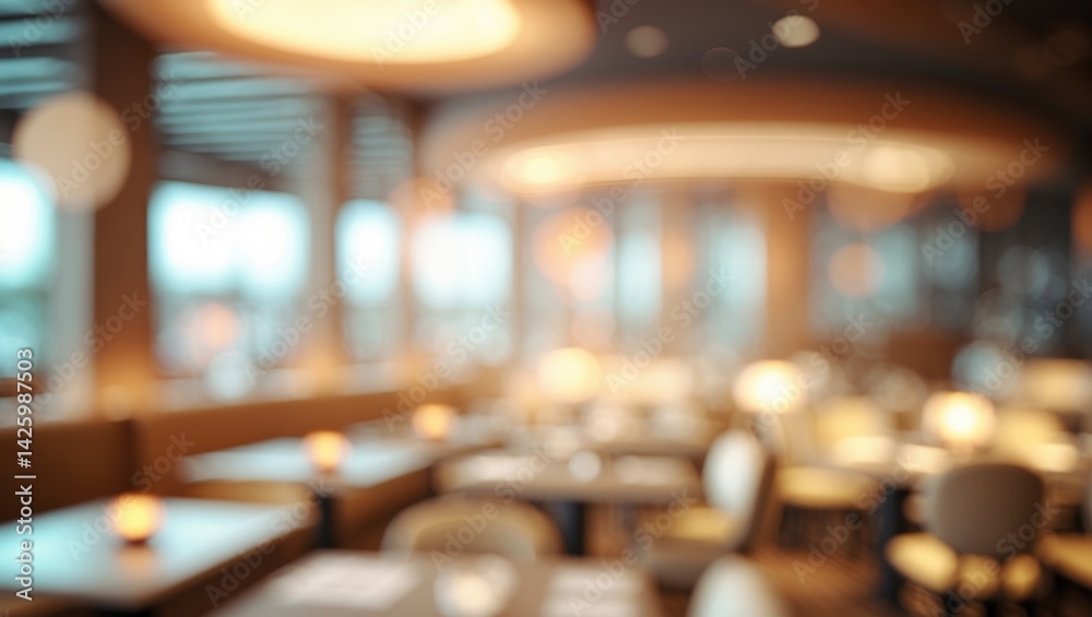 Elegant abstract blur of a luxury restaurant interior for background purposes.