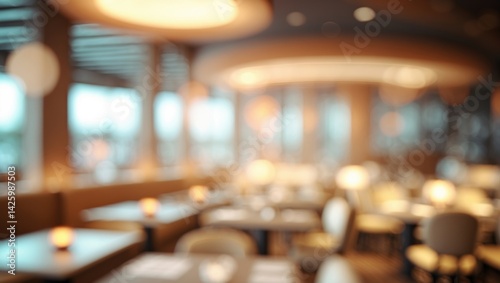Obraz na płótnie Elegant abstract blur of a luxury restaurant interior for background purposes. w salonie