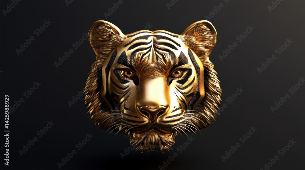 Obraz premium Cool stylish 3D tiger head logo for mascot