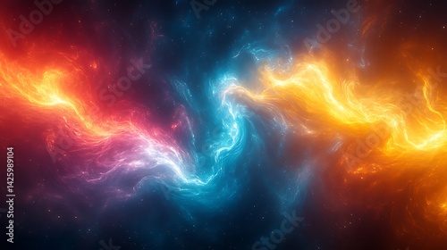 Dreamlike swirling colorful nebula scene images