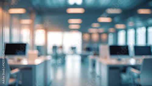 Wallpaper Mural Contemporary office environment with clean white walls, glass windows, and vibrant lighting Torontodigital.ca