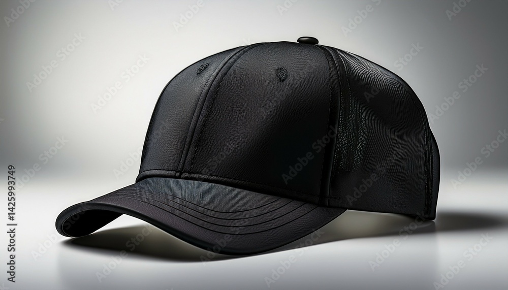 Sleek Black Baseball Cap Minimalist Design suitable for conference presentation slides Sleek Black Baseball Cap Minimalist Design suitable for conference presentation slides
