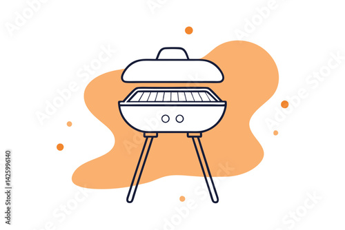 Modern Electric Grill Vector Drawing