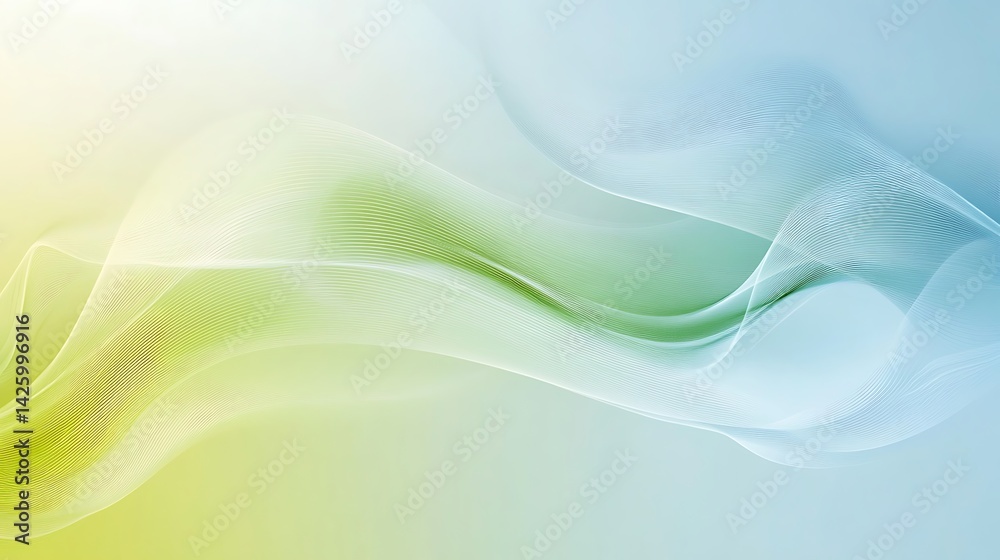 Fototapeta premium Abstract Green Blue Wave Background.