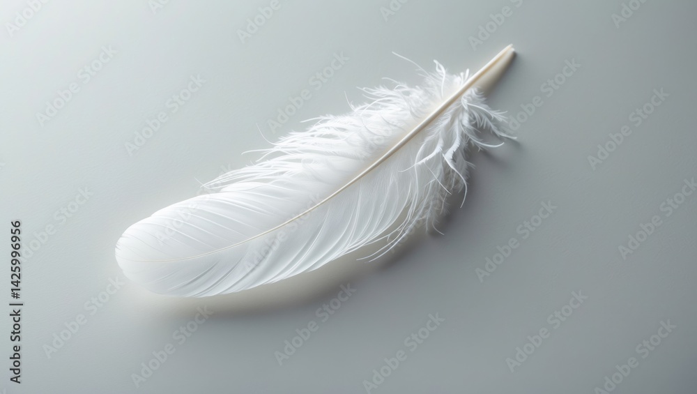 Obraz premium A white feather with abstract background and elegant pattern