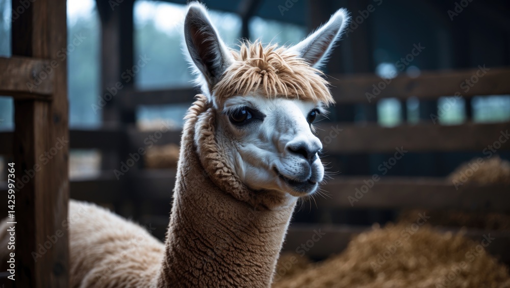 Obraz premium Alpaca Hill: The Unique Breeding Farm with Cute Parrots, Owls, and Other Animals