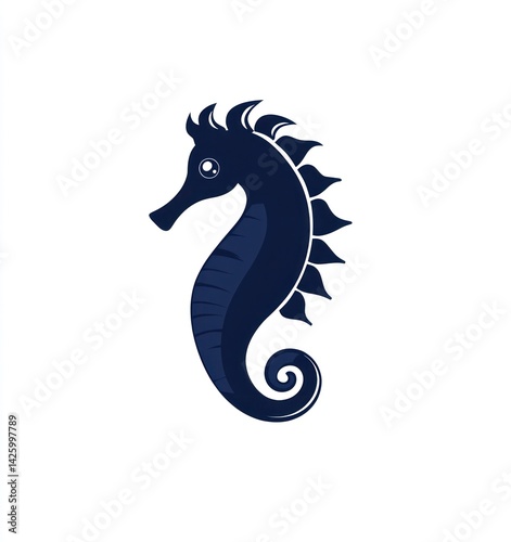 Wallpaper Mural Dark seahorse ocean illustration, white background, kids book Torontodigital.ca