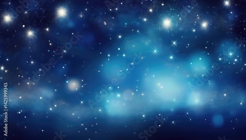Obraz na płótnie Enchanting Starry Sky Backdrop with Blue Light Bokeh A Mesmerizing Nocturnal Masterpiece Evoking Peace and Wanderlust w salonie