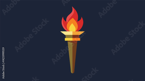 An unlit torch signifying the stoic belief in selfcontrol and the ability to resist temptation.. Vector illustration