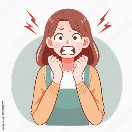 set vector people angry expression with clenched fists