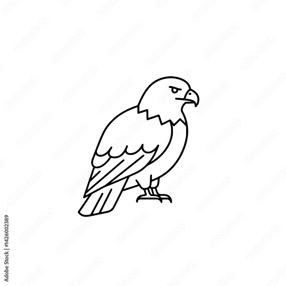 Fototapeta premium Bald eagle icon representing the concept of wildlife and ornithology