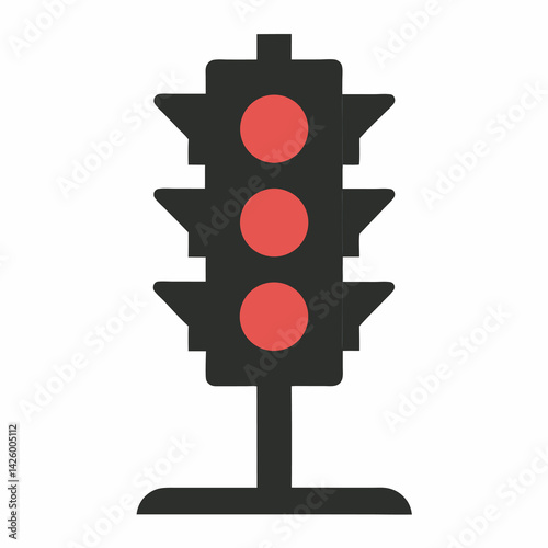Stop Light Icon Flat Graphic Design