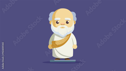 A small handcarved figurine of Socrates kept as a cherished reminder of the teachings and wisdom of the ancient philosopher.. Vector illustration