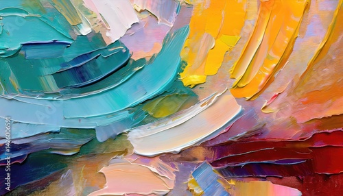 Multicolored Texture Painting A Vibrant Abstraction of Colors and Patterns in an Oil on Canvas Masterpiece, Painted in .