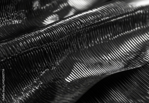 Wallpaper Mural Black fabric texture, flowing folds, studio shot, abstract design Torontodigital.ca