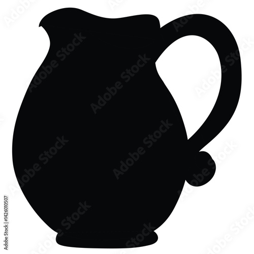 Cute cartoon hand drawn vector jug of milk silhouette.