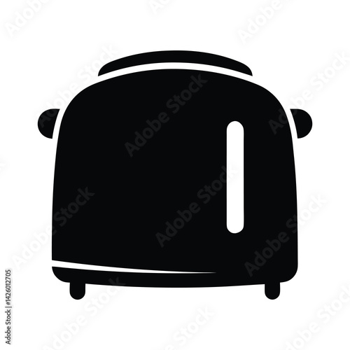 toaster black silhouette vector on white background