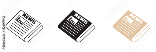 News icon in filled and stroke