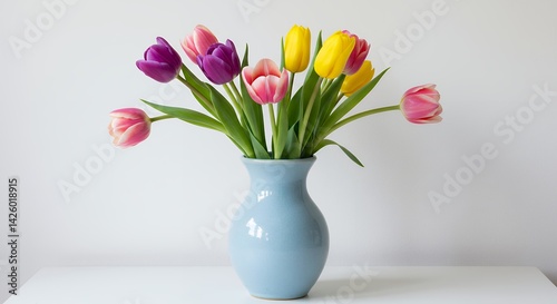 Wallpaper Mural Colorful tulips in vase spring bouquet Torontodigital.ca
