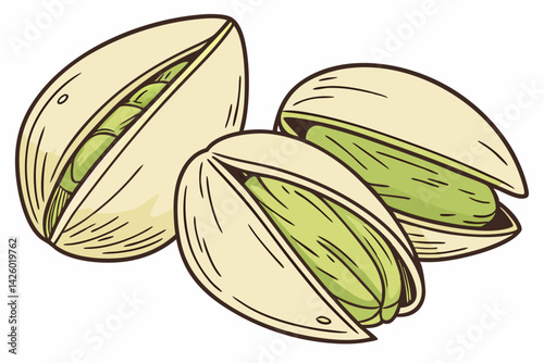 Pistachio nuts isolated on transparent background