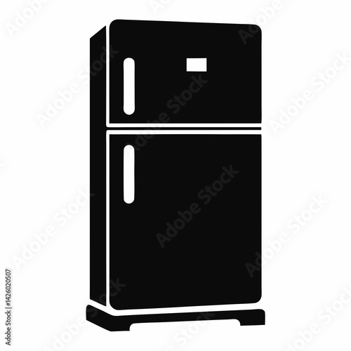 Black And White Minimalist Refrigerator Icon For Kitchen Appliance Designs