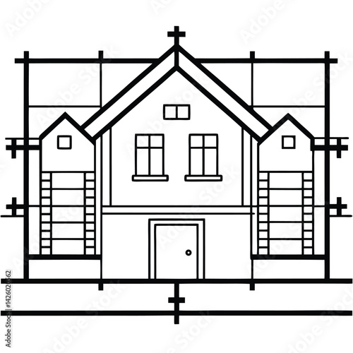 vector drawing of house