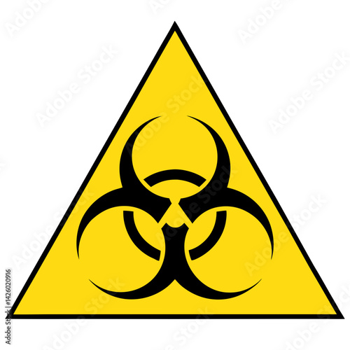 Biohazard Warning Symbol In Black And Yellow For Laboratory Safety Illustration