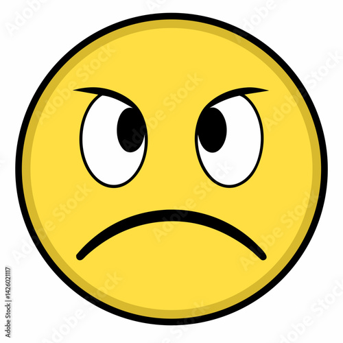 Suspicious Yellow Emoji Face With Rolling Eyes And A Frowning Expression